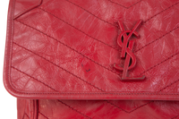 YSL NIKI MEDIUM RED CRINCKLED