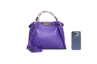 FENDI PEEKABOO WHIPSTITCH LEATHER PURPLE
