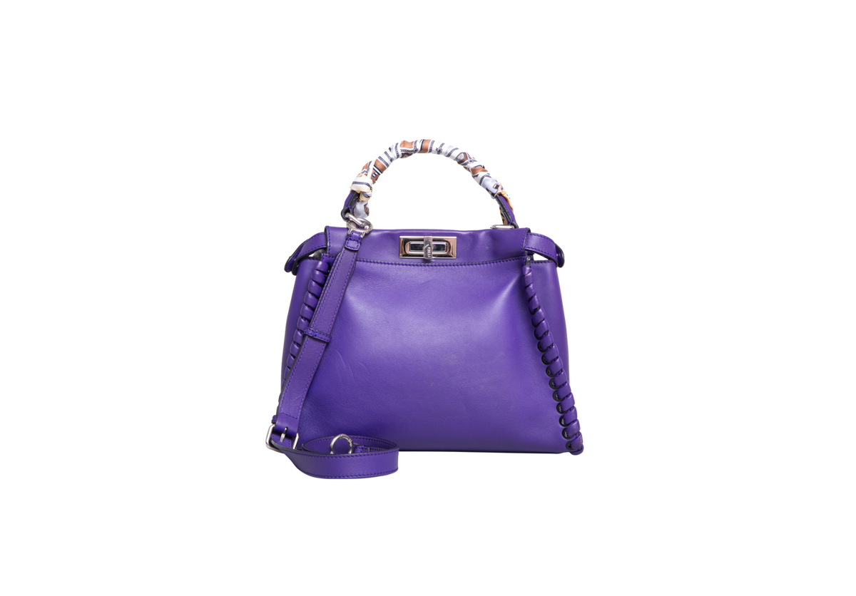 FENDI PEEKABOO WHIPSTITCH LEATHER PURPLE