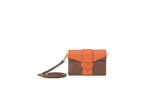 PRADA SHOULDER BAG ORANGE & BROWN