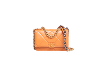 CHANEL WOC SMALL LAMBSKIN QUILTED ORANGE-TWO TONE HDWR