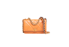 CHANEL WOC SMALL LAMBSKIN QUILTED ORANGE-TWO TONE HDWR