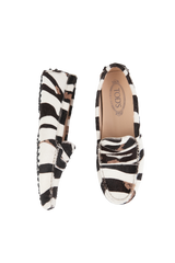 TODS MOCASSIM SUEDE B&W ANIMAL PRINT