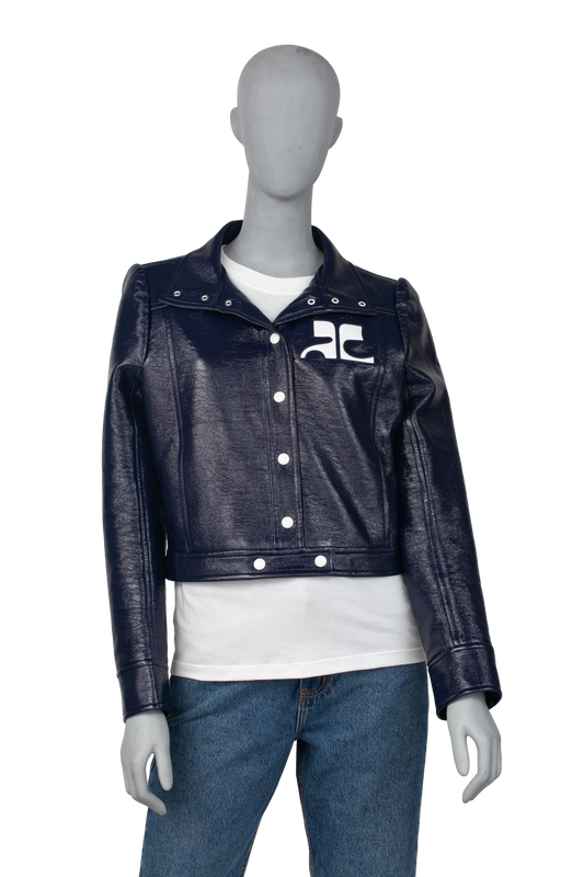 COURREGES JACKET CROPPED INK NAVY PATCH