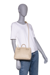 BOTTEGA ANDIAMO SMALL INTRECCIATO CREAM