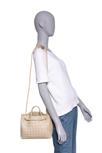 BOTTEGA ANDIAMO SMALL INTRECCIATO CREAM