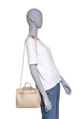 BOTTEGA ANDIAMO SMALL INTRECCIATO CREAM