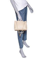 BOTTEGA ANDIAMO SMALL INTRECCIATO CREAM