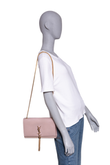 YSL KATE TASSEL CROCO EMBOSSED BEIGE