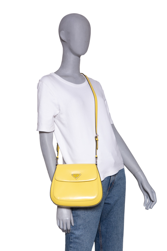 PRADA CLEO FLAP LEATHER SCARLATTO YELLOW