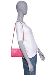 CHANEL WOC CC CAVIAR QUILTED HOT PINK GOLD HDWR