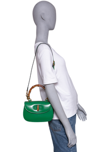 GUCCI BAMBOO 1947 SMALL LEATHER GREEN