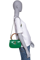 GUCCI BAMBOO 1947 SMALL LEATHER GREEN