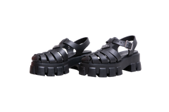 PRADA SANDAL MONOLITH RUBBER BLACK - 34 BR