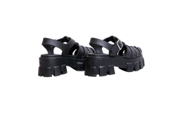 PRADA SANDAL MONOLITH RUBBER BLACK - 34 BR
