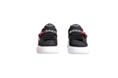 PRADA SNEAKER STUDDED STRAP NYLON BLACK -  37 1/2 BR