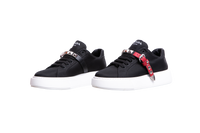 PRADA SNEAKER STUDDED STRAP NYLON BLACK -  37 1/2 BR