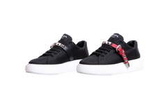 PRADA SNEAKER STUDDED STRAP NYLON BLACK -  37 1/2 BR