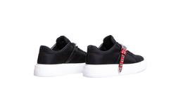 PRADA SNEAKER STUDDED STRAP NYLON BLACK -  37 1/2 BR