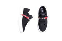 PRADA SNEAKER STUDDED STRAP NYLON BLACK -  37 1/2 BR