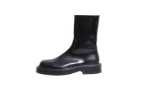 SALVATORE FERRAGAMO BOOTS FARAH LEATHER BLACK - 37.5 BR