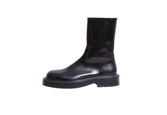 SALVATORE FERRAGAMO BOOTS FARAH LEATHER BLACK - 37.5 BR