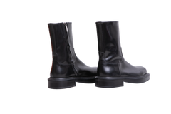 SALVATORE FERRAGAMO BOOTS FARAH LEATHER BLACK - 37.5 BR