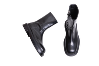 SALVATORE FERRAGAMO BOOTS FARAH LEATHER BLACK - 37.5 BR