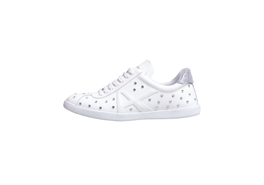 AQUAZZURA SNEAKER CRYSTAL-EMBELLISHED WHITE - 36/36,5 BR