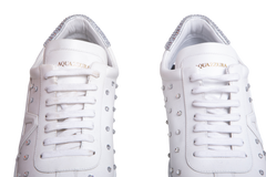 AQUAZZURA SNEAKER CRYSTAL-EMBELLISHED WHITE - 37 BR