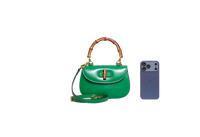 GUCCI BAMBOO 1947 SMALL LEATHER GREEN