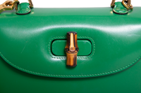 GUCCI BAMBOO 1947 SMALL LEATHER GREEN