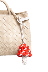 BOTTEGA MUSHROOM CHARM LEATHER TULIP/CHALK