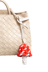 BOTTEGA MUSHROOM CHARM LEATHER TULIP/CHALK