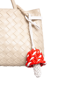 BOTTEGA MUSHROOM CHARM LEATHER TULIP/CHALK