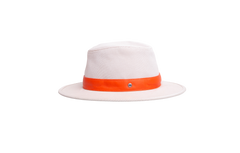 HERMÈS HAT OSSIE TOILE NOISETTE & ORANGE LAMBSKIN
