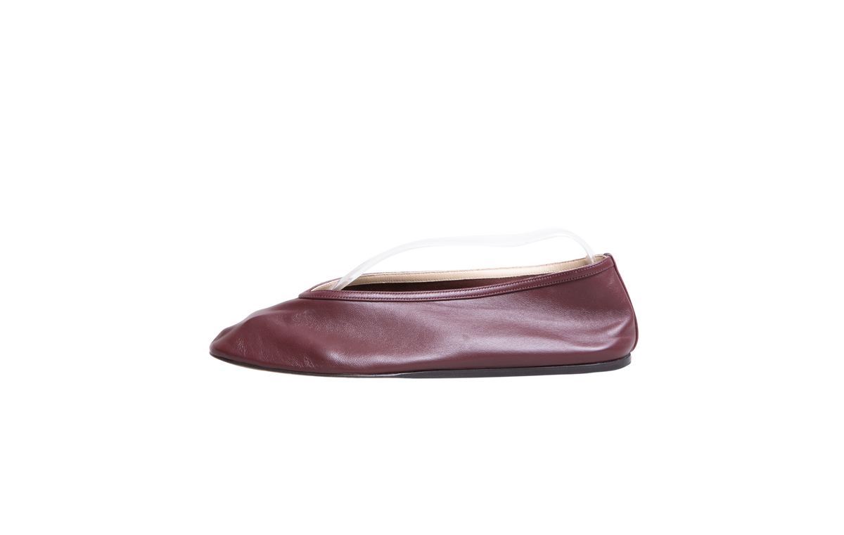 LE MONDE BERYL LUNA SLIPPER LEATHER BURGUNDY - 36 1/2 BR