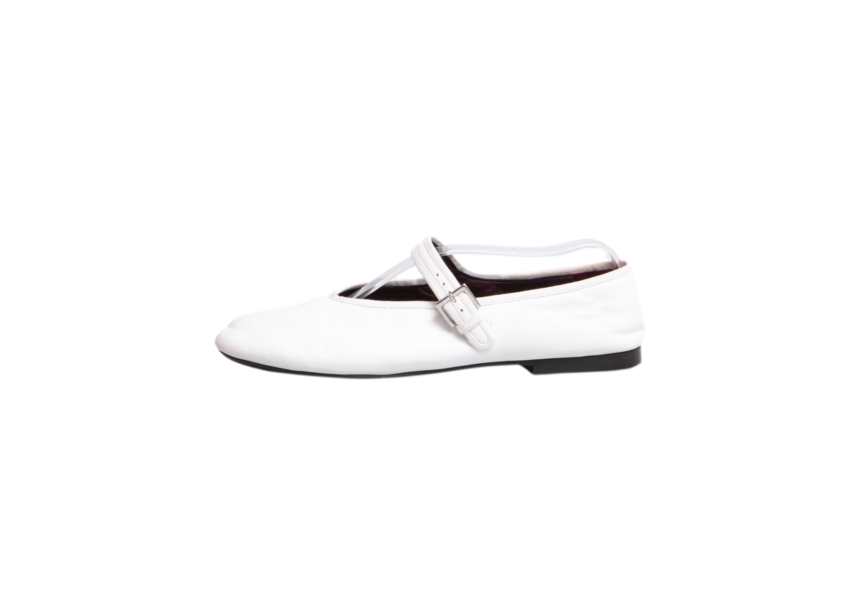 THE ROW BALLET FLATS MARY JANE BOHEME SHOE OPTIC WHITE - 37 BR