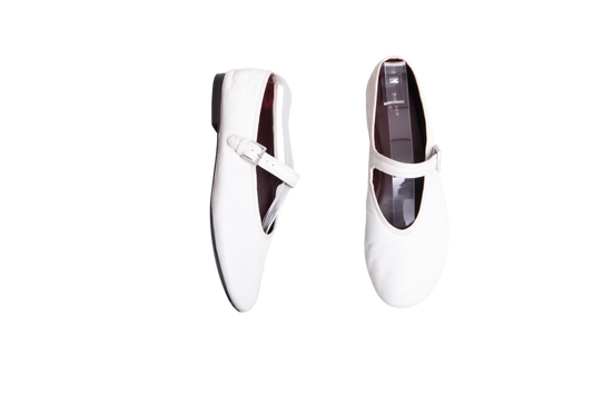 THE ROW BALLET FLATS MARY JANE BOHEME SHOE OPTIC WHITE - 37 BR