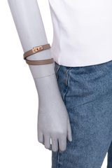 HERMÈS BRACELET MINI KELLY DOUBLE TOUR ÉTOUPE - GOLD HDWR