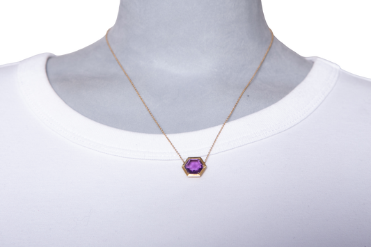 TIFFANY & CO. NECKLACE AMETHYST HEXAGON