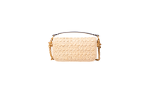 VALENTINO LOCÒ SMALL RAFFIA AND LEATHER NATURAL/IVORY