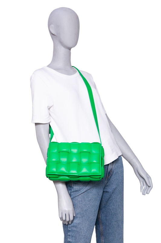 BOTTEGA PADDED CASSETE MAXI INTRECCIATO PARAKEET