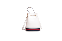 GUCCI BUCKET OPHINIA WEB SMALL LEATHER OFF WHITE