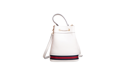 GUCCI BUCKET OPHINIA WEB SMALL LEATHER OFF WHITE