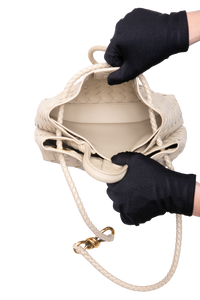 BOTTEGA ANDIAMO SMALL INTRECCIATO CREAM