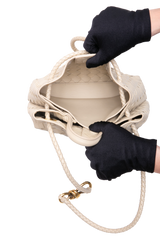 BOTTEGA ANDIAMO SMALL INTRECCIATO CREAM