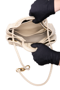 BOTTEGA ANDIAMO SMALL INTRECCIATO CREAM