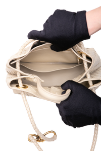 BOTTEGA ANDIAMO SMALL INTRECCIATO CREAM