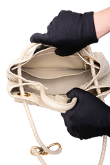 BOTTEGA ANDIAMO SMALL INTRECCIATO CREAM